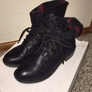 Black lace- up boots size 7.5 women’s